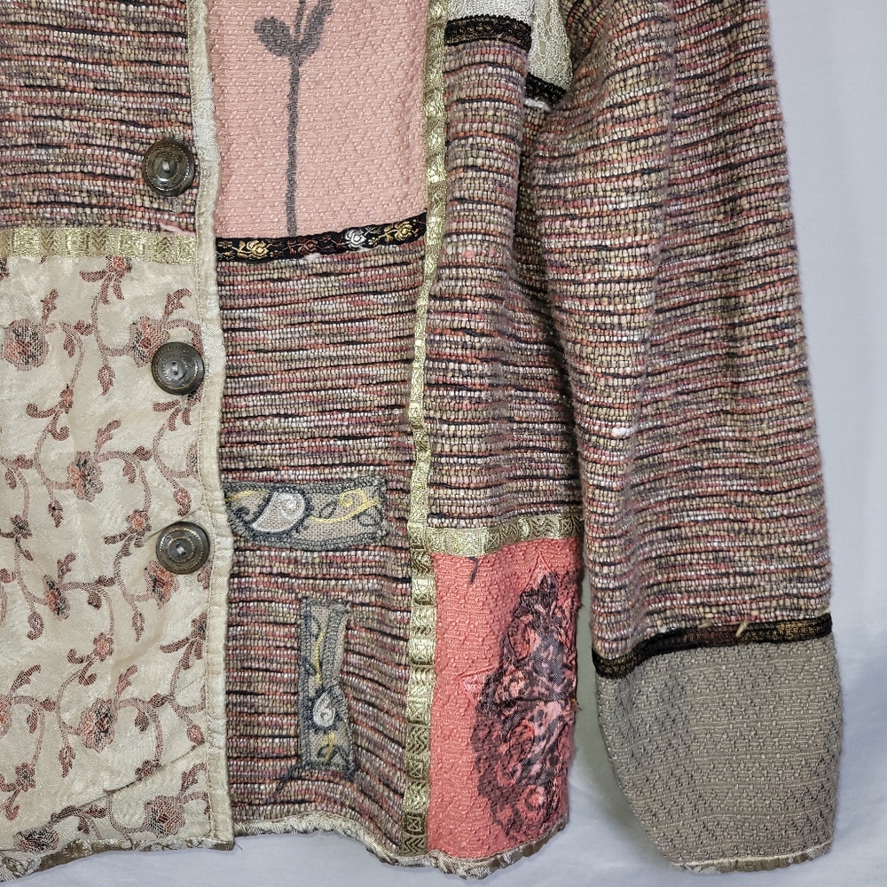 Vtg Flashback Patchwork Multi Blazer Jacket - image 5